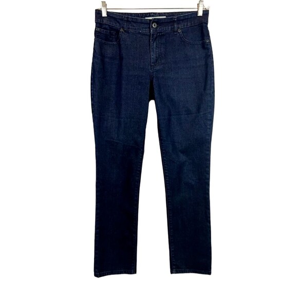 Chico's Platinum Jeans  Size 0.5 reg / US 6  Ultimate Fit Slim Leg  Dark Wash - Picture 1 of 9
